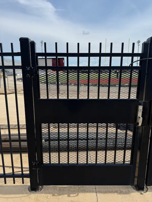 Black commercial security gate and fencing in Fort Worth